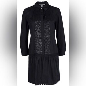 Diane Von Furstenberg Black Sequined, Long Sleeve Dress